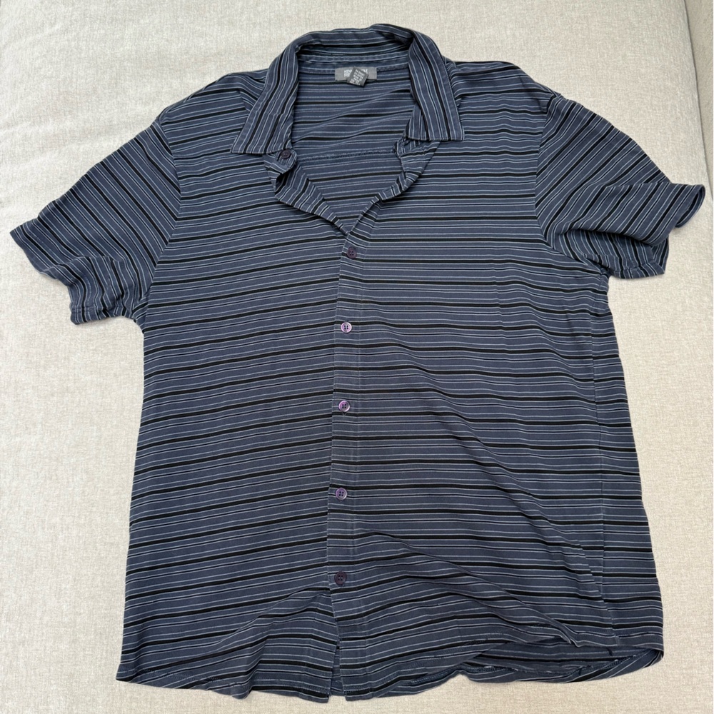 Kenneth Cole Reaction Navy Striped Shirt
